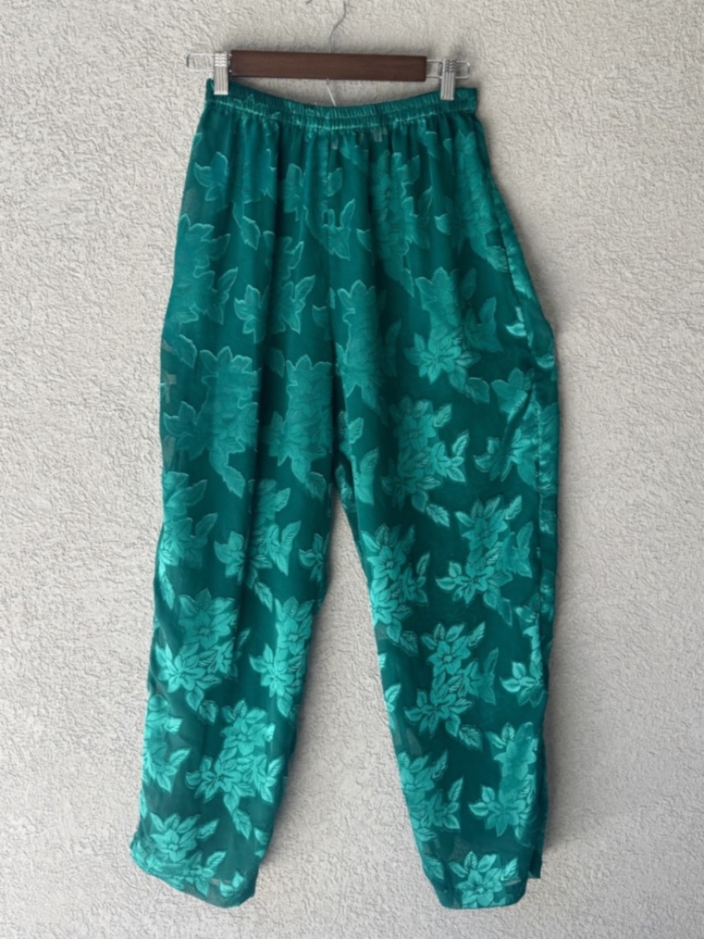 Vintage 90's Victoria’s Secret Gold Label Emerald Sheer Sleep Pant Size Medium